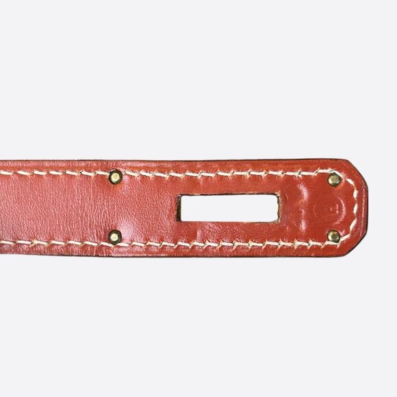 Hermes Sienne Red & Gold Hardware Box Leather Kelly 28 - Picture 8 of 8